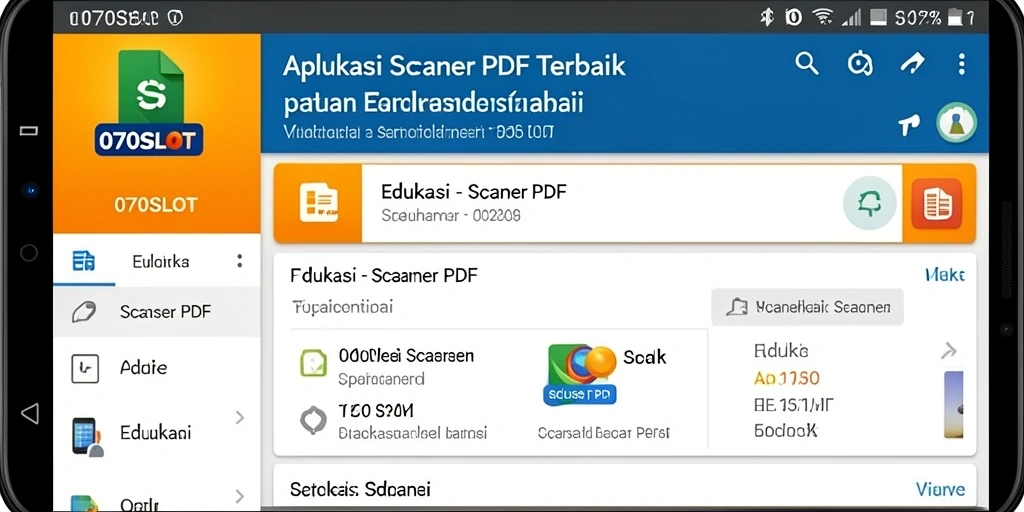 Antarmuka aplikasi 070SLOT untuk pemindaian PDF yang efisien.