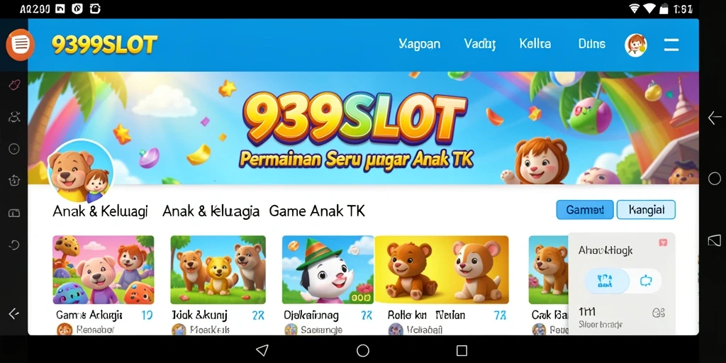 Tampilan antarmuka 9399SLOT untuk permainan edukatif anak.