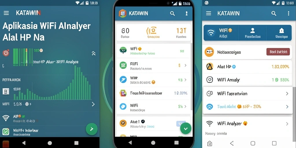 Antarmuka aplikasi KATAWIN yang menampilkan analisis jaringan WiFi.