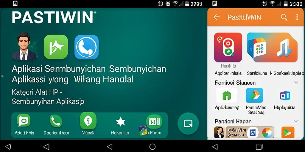 Antarmuka PASTIWIN untuk menyembunyikan aplikasi dengan mudah.