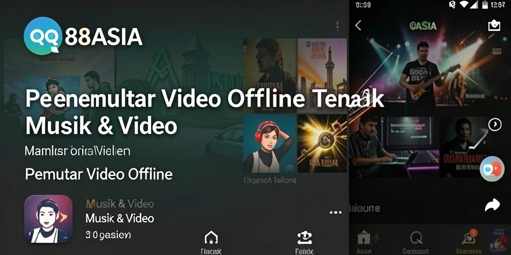 Antarmuka pengguna QQ88ASIA untuk Pemutar Video Offline yang modern dan intuitif.