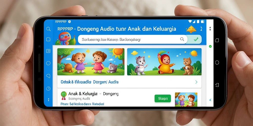Antarmuka RPRPRP yang menarik untuk mendengarkan dongeng audio.